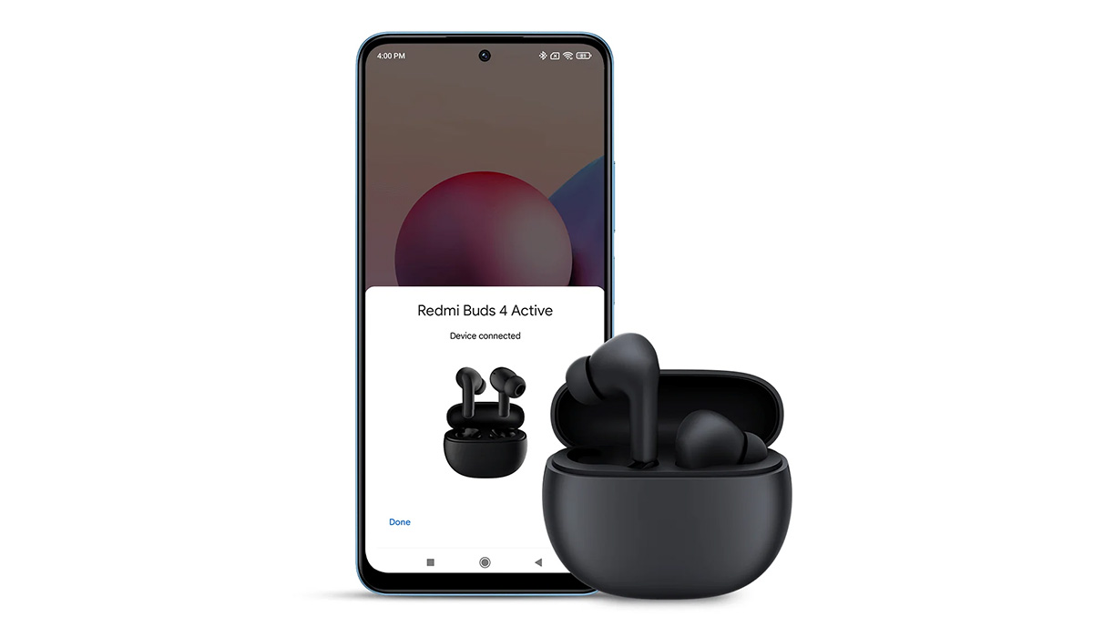 Redmi Buds 4 Active - Otwórz pokrywę wyskakującego okienka i po prostu dotknij, aby się połączyć