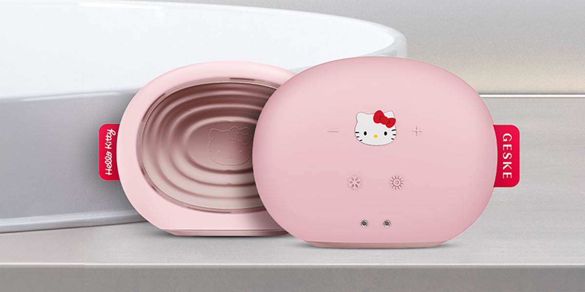 SONICZNY MASAŻER DO TWARZY COOL & WARM 8W1 GESKE Z APLIKACJĄ