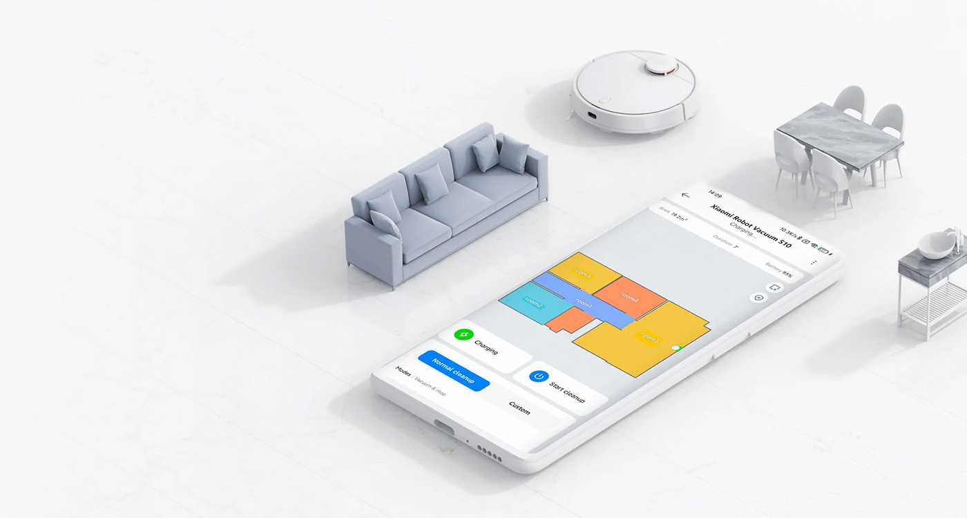 Xiaomi Robot Vacuum S10 - Połącz się z aplikacją Mi Home/Xiaomi Home, aby odblokować więcej funkcji czyszczenia