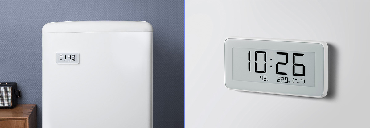 Umieść zegar z czujnikiem temperatury i wilgotności Xiaomi na stole, przymocuj do ściany lub lodówki