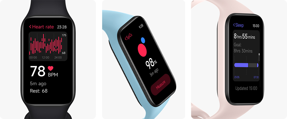 Redmi Smart Band 2 - 24-godzinny monitoring pracy serca. Pomiar tlenu we krwi. Monitorowanie jakości snu