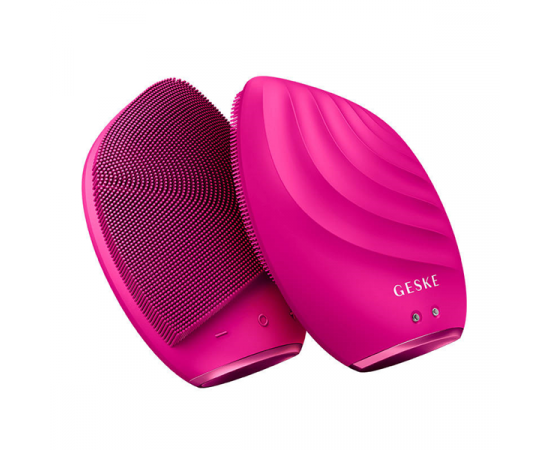 Soniczna szczoteczka do czyszczenia twarzy 5w1 Geske z aplikacją - Magenta