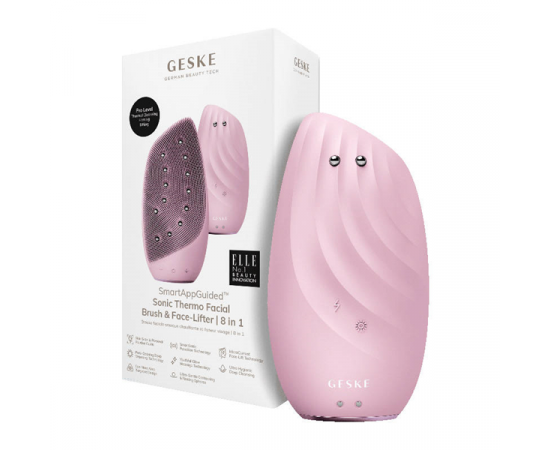 Soniczna szczoteczka termiczna & lifting do twarzy 8w1 Geske z aplikacją - Różowy